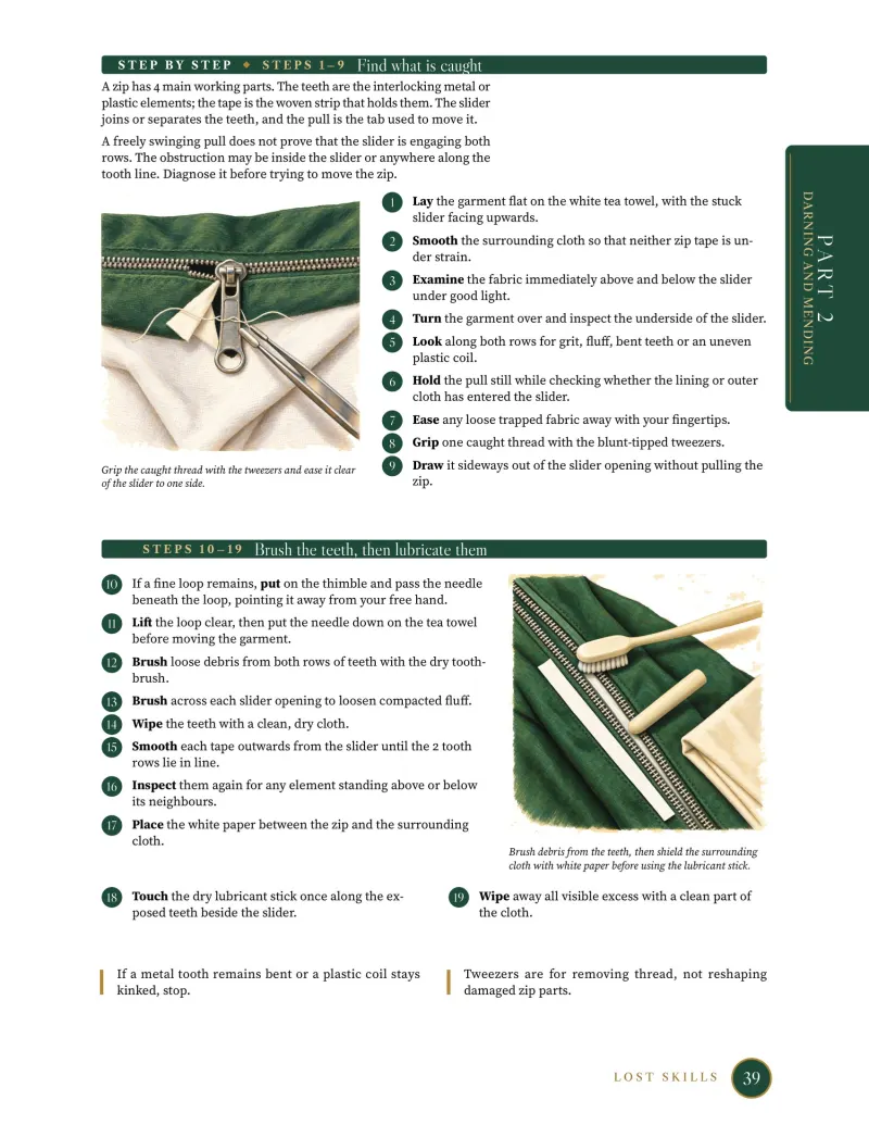 Page: Free a stuck zip