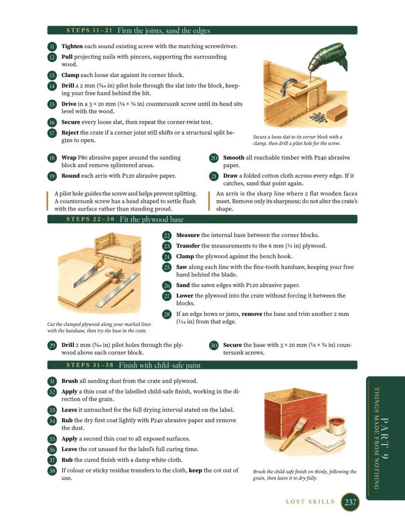 Page: A doll's cot from an apple crate